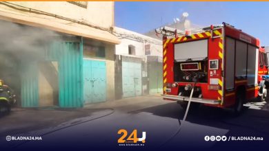 إندلاع حريق بمحل تجاري وسط مدينة أبي الجعد